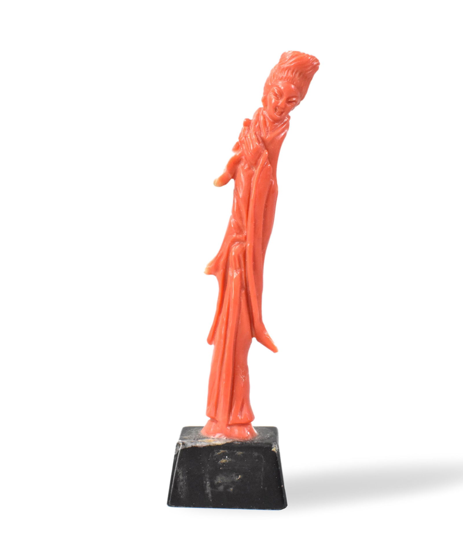 Chinese Antique Coral Carved Lady Figure (1 of 6)