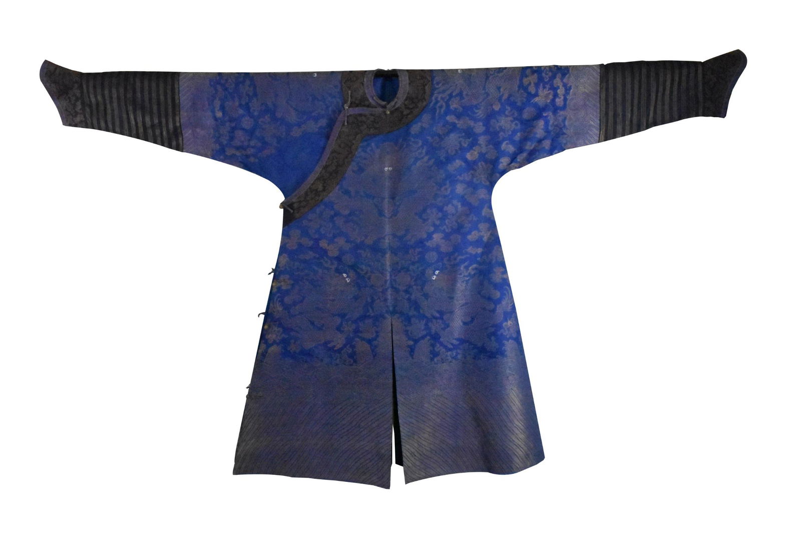 Chinese Blue Embroidery Dragon Robe, Qing Dynasty (1 of 20)