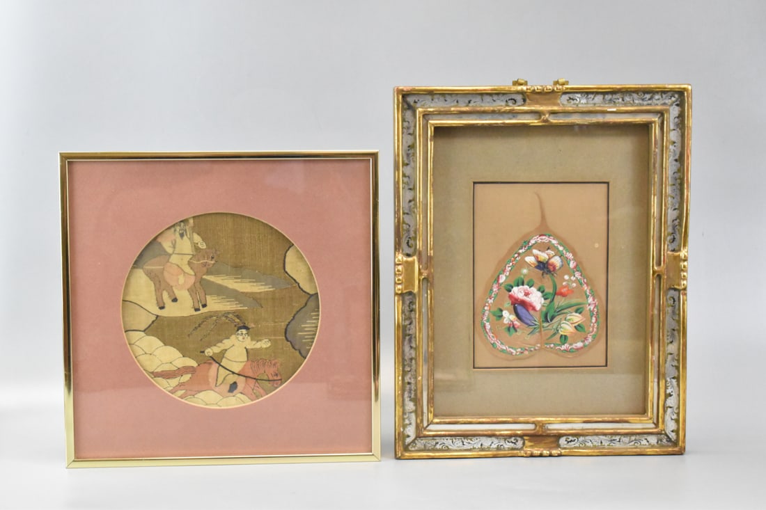 Chinese Kesi Embroidery &Pith Painting Panel,Qing (1 of 10)