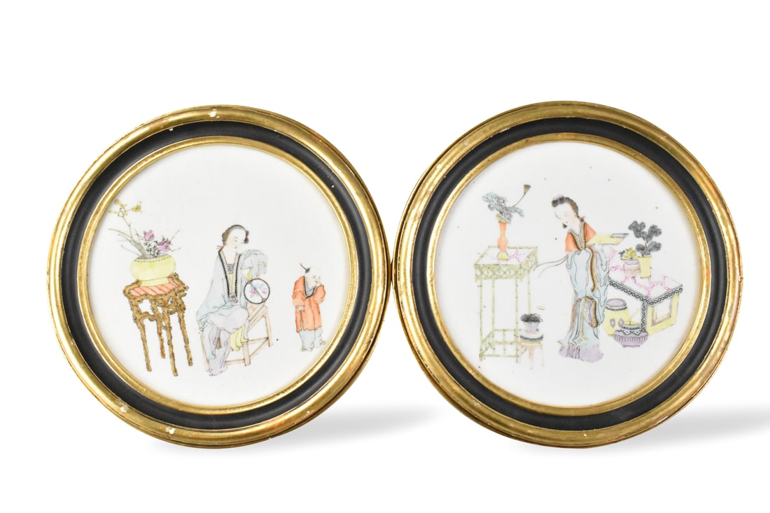 2 Chinese Qianjiang Enameled Plaques,ROC Period (1 of 5)