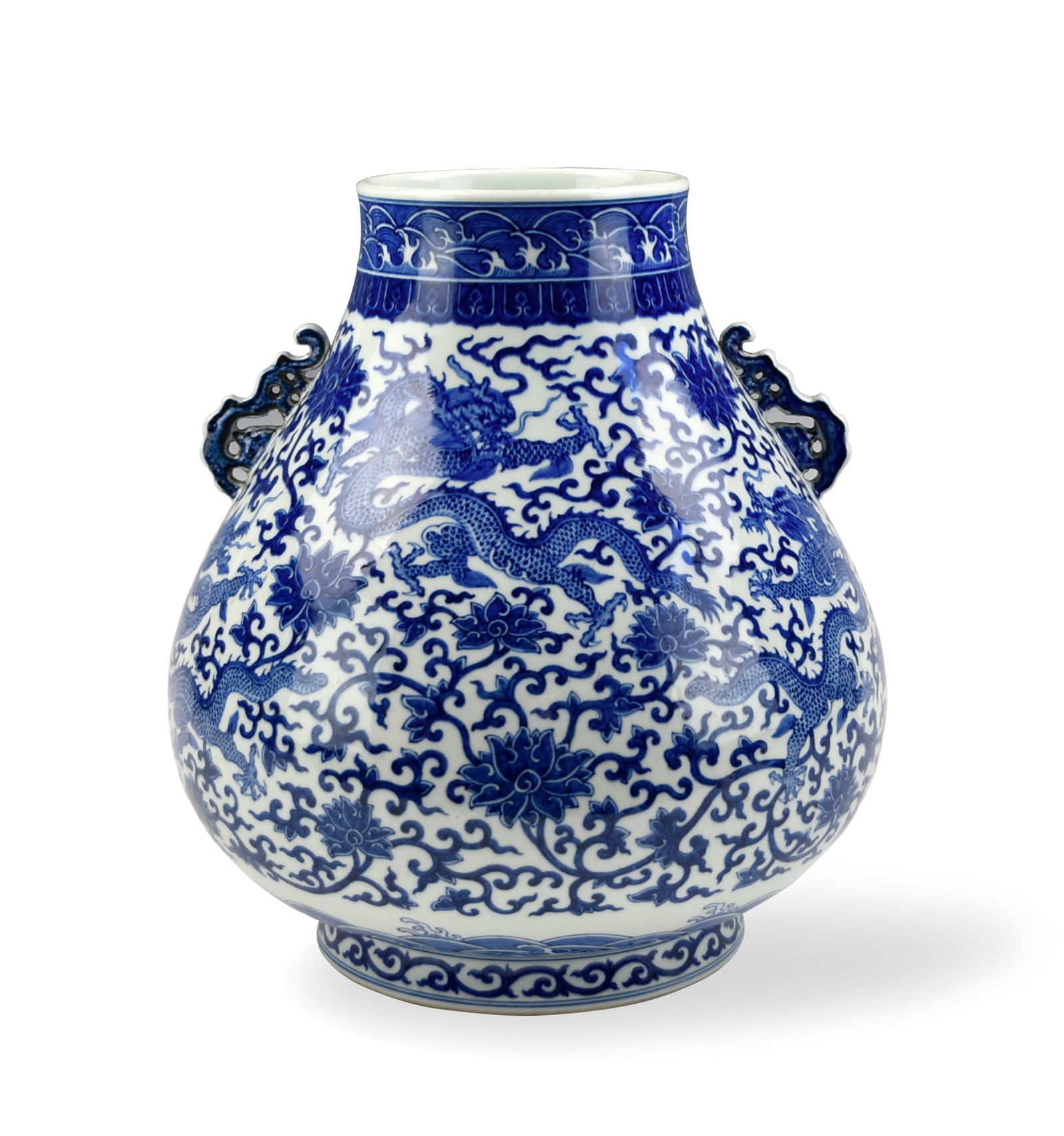 Chinese Large Blue & White Zun Vase, Qianlong Mark (1 of 9)