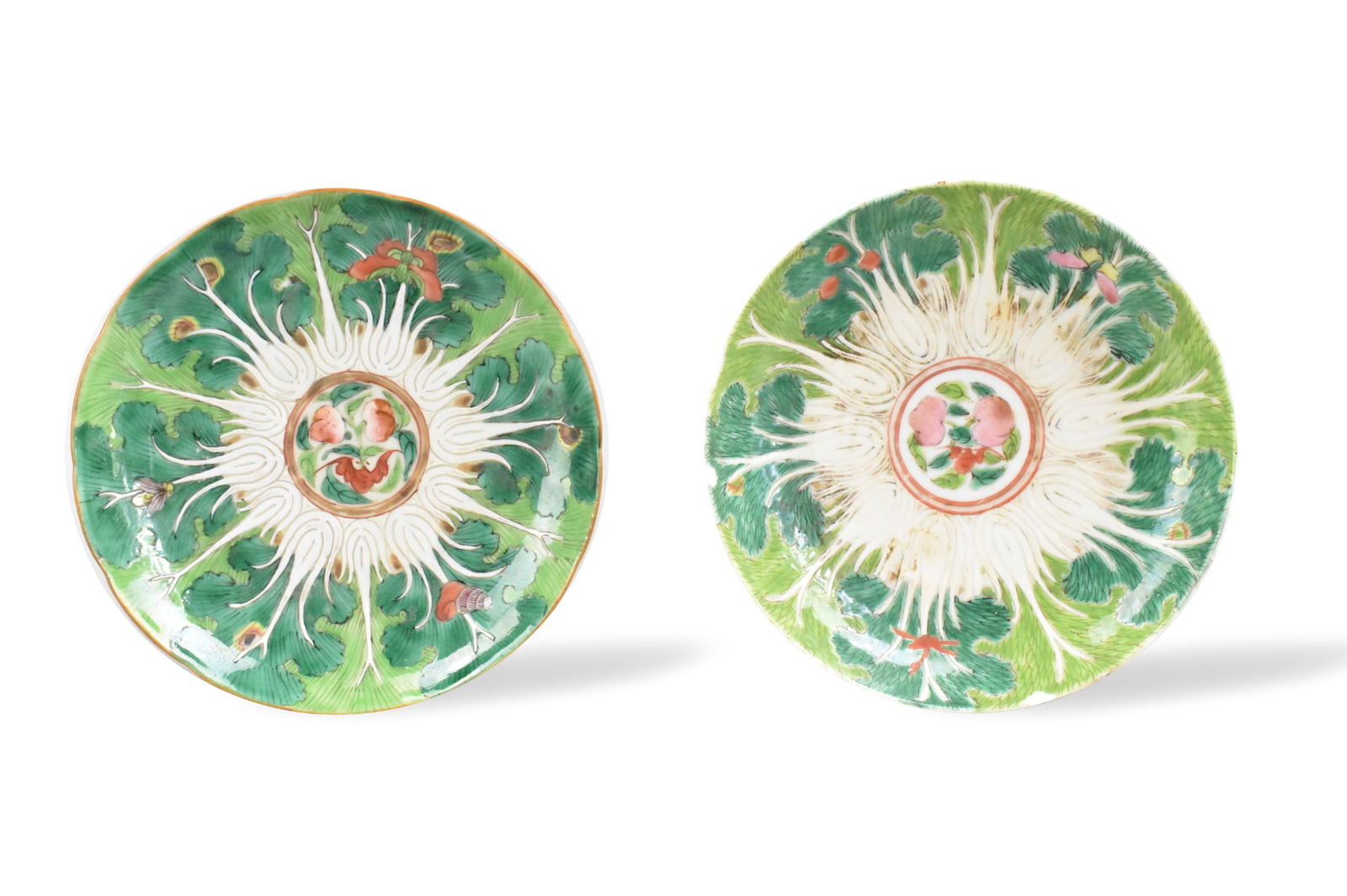 Pair of Chinese "Cabbage" Plates, 19th C. (1 of 6)