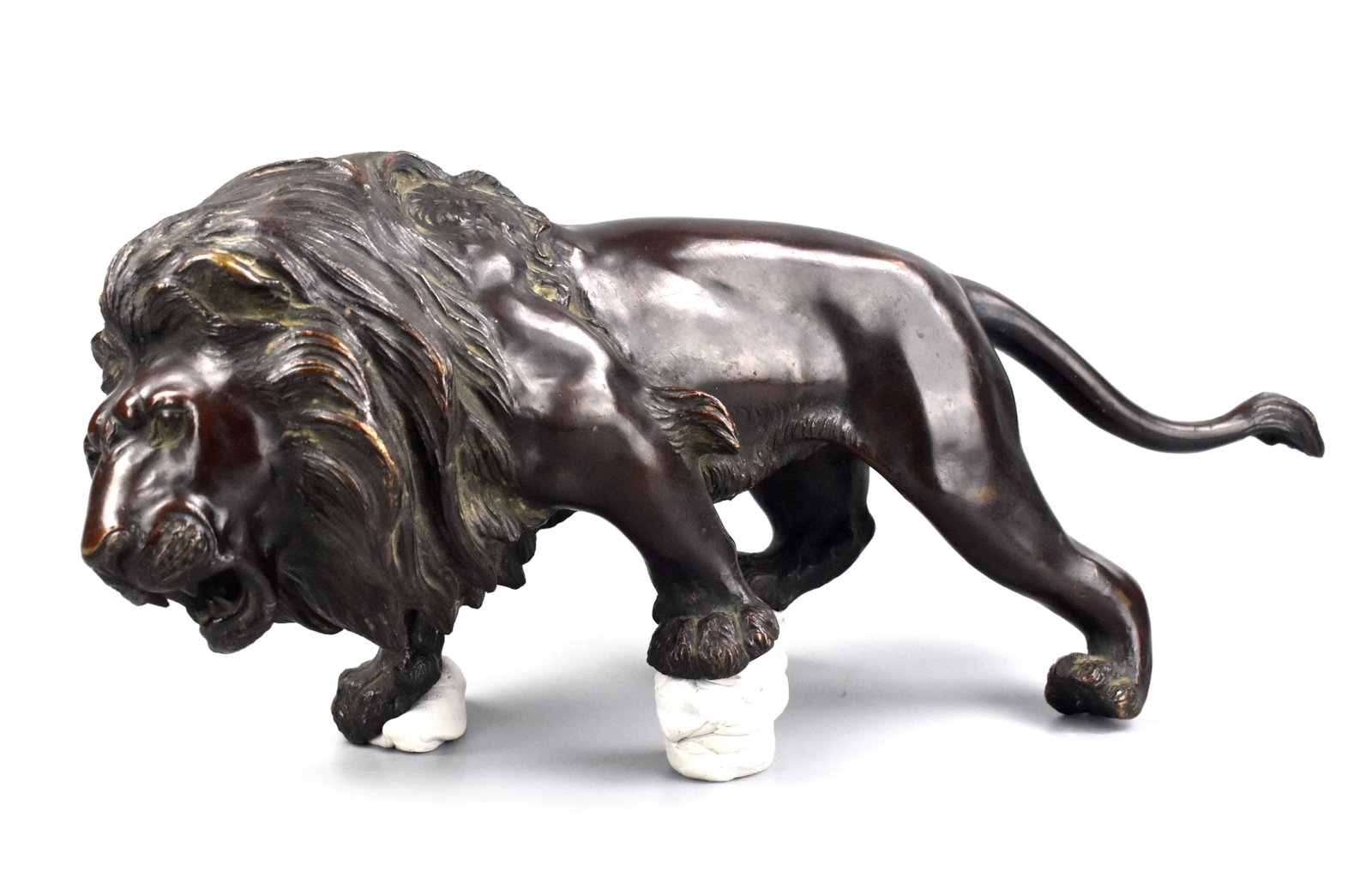 Japanese Bronze Signed Lion Figure, Meiji Period (1 of 9)