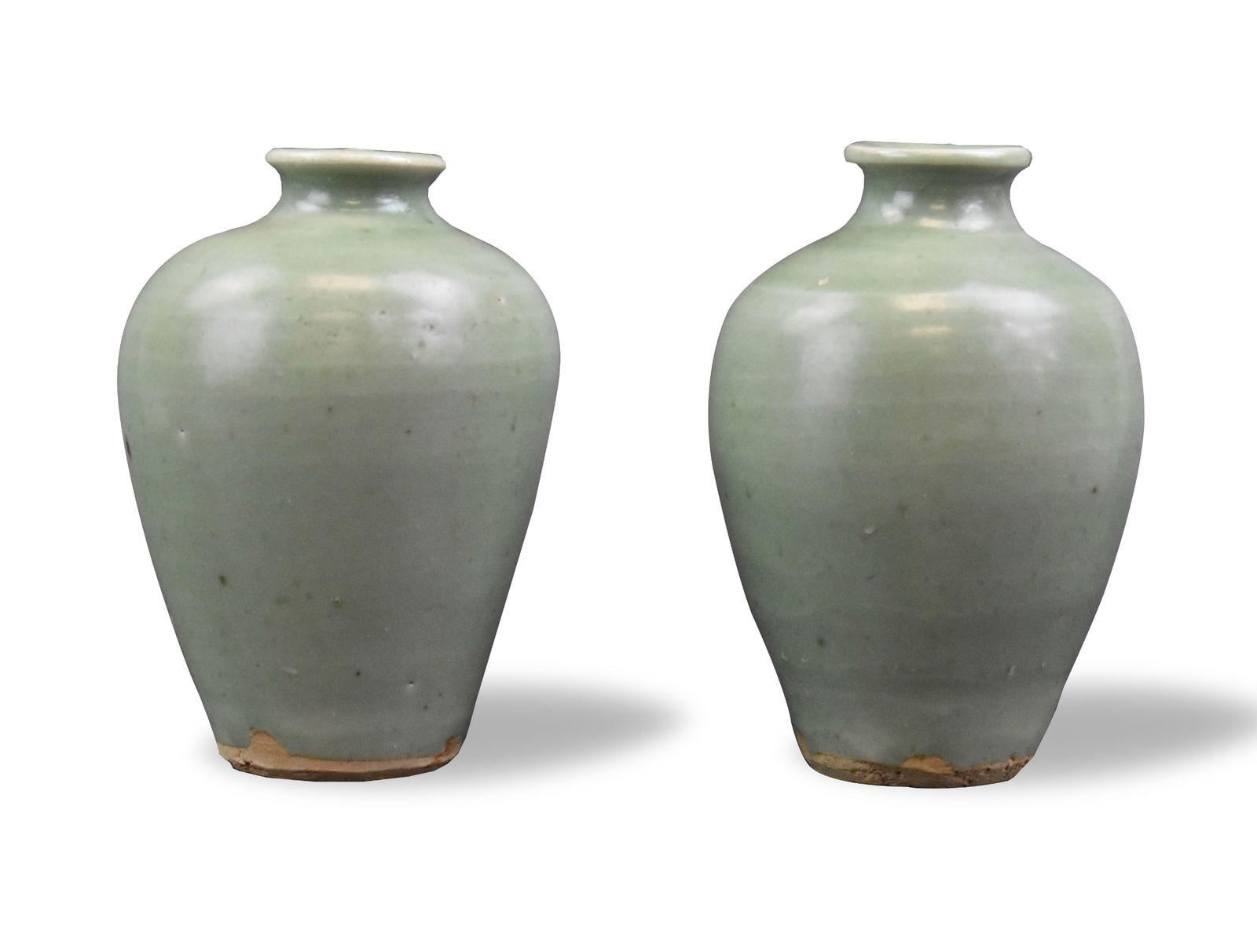 Pair Chinese Longquan Celadon Vase, Yuan Dynasty (1 of 9)