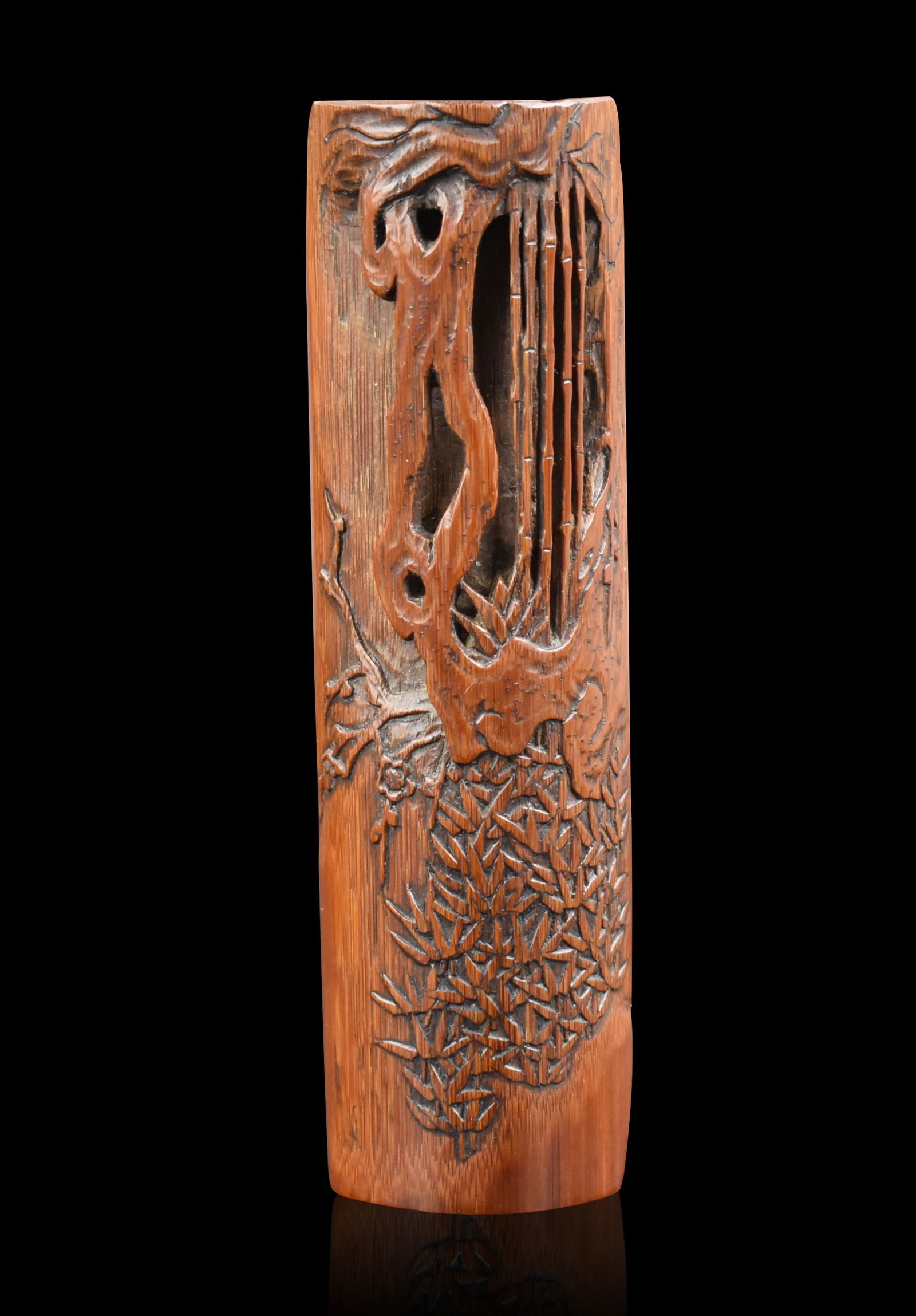 Chinese Bamboo Carved Wrist Rest, 18/19th C. (1 of 6)