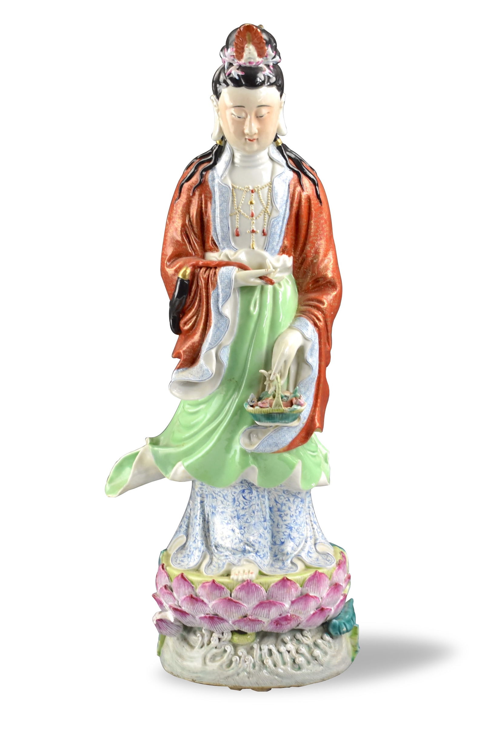Large Chinese Famille Rose Guanyin Figure, ROC P. (1 of 9)