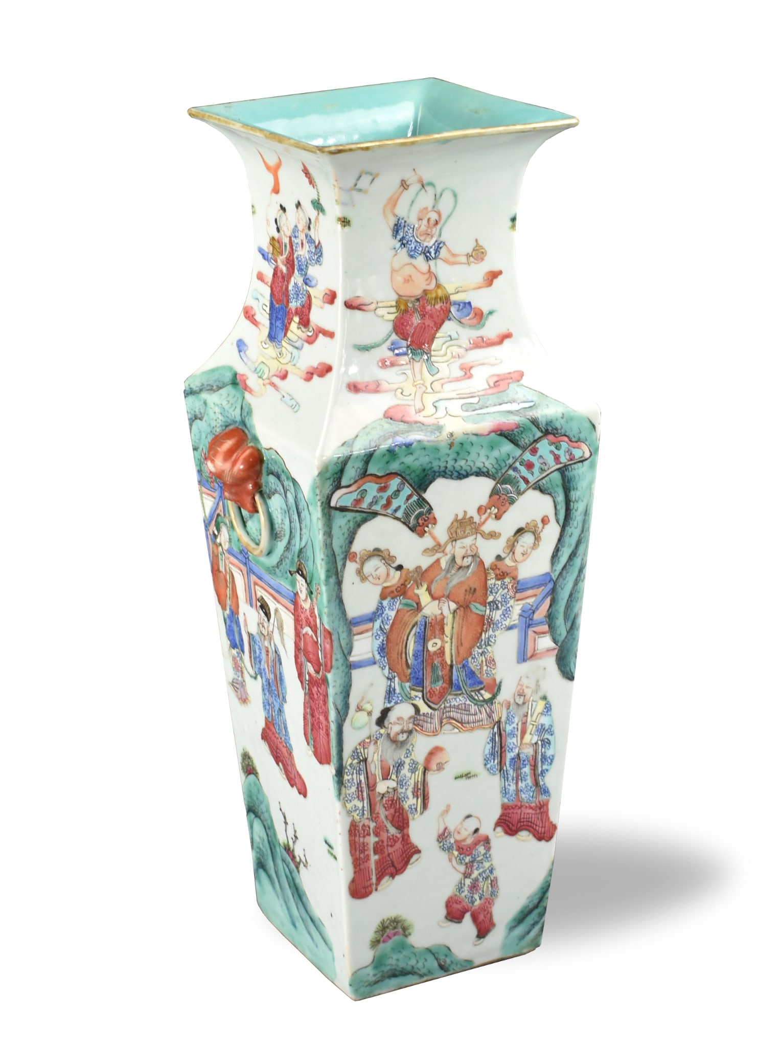 Chinese Famille Rose Square Vase w/ Figures,19th C (1 of 12)
