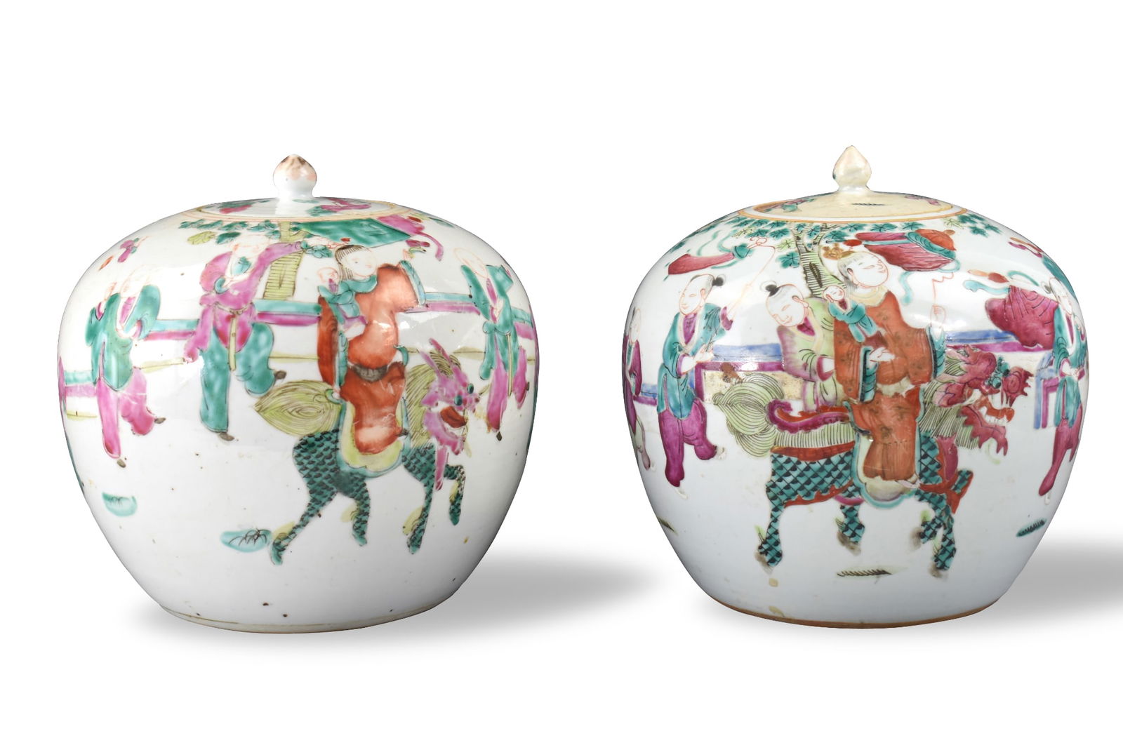 Pair of Chinese Famille Rose Covered Jar,19th C. (1 of 11)