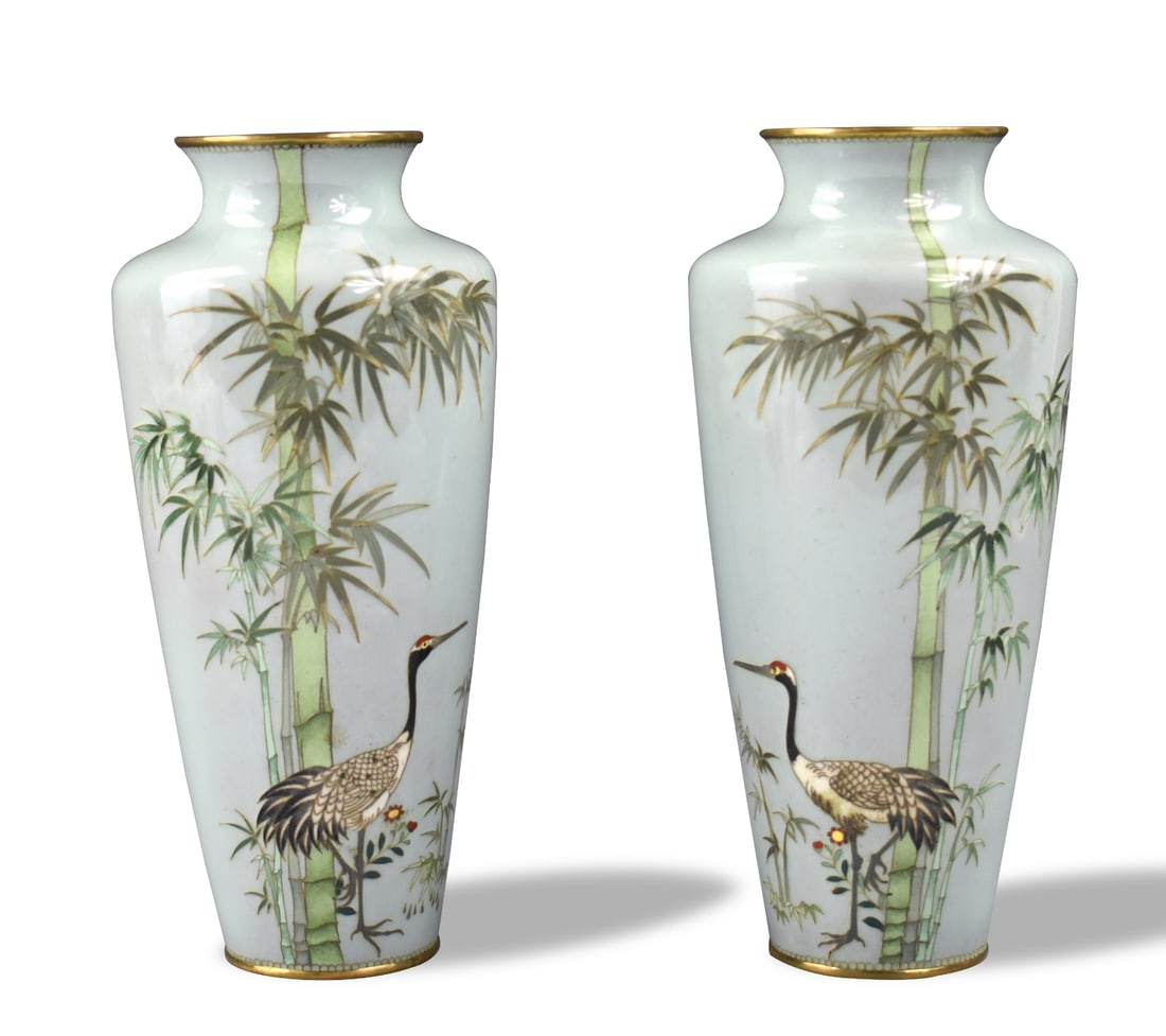 Pair of Japanese Cloisonne Vase , Meiji Period (1 of 9)