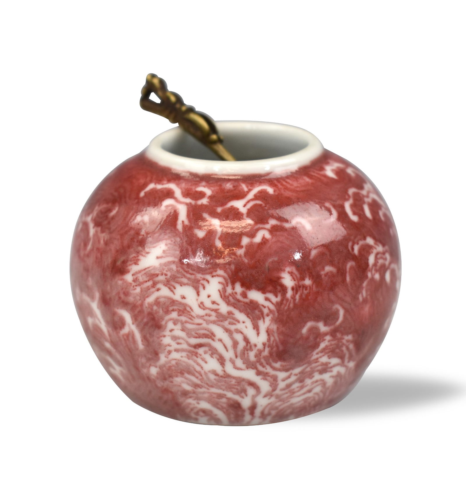 Chinese Copper Red Water Coupe w/ Spoon, 19th C. (1 of 9)