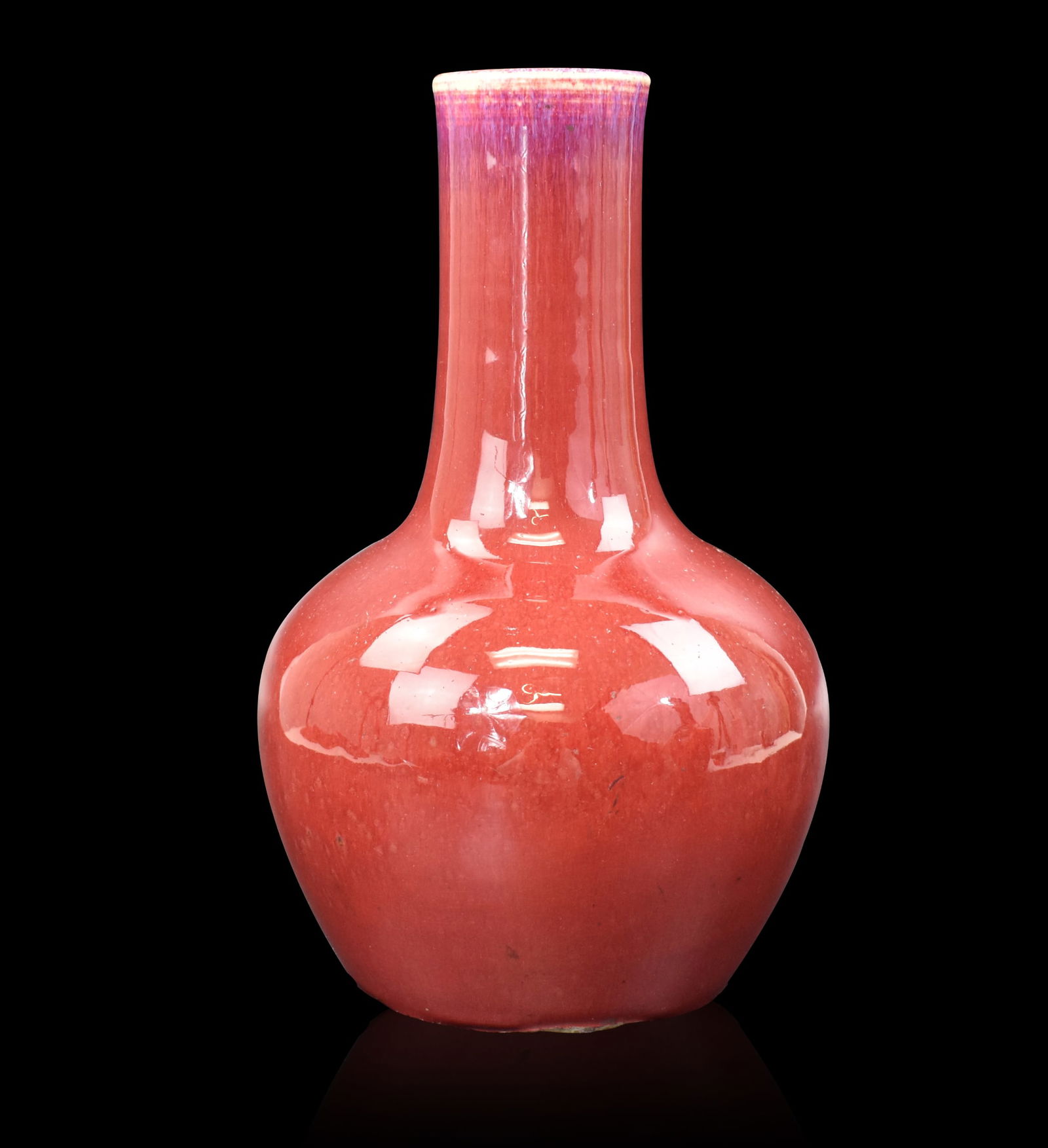 Chinese Red Flambe Glazed Globular Vase,18th C. (1 of 8)