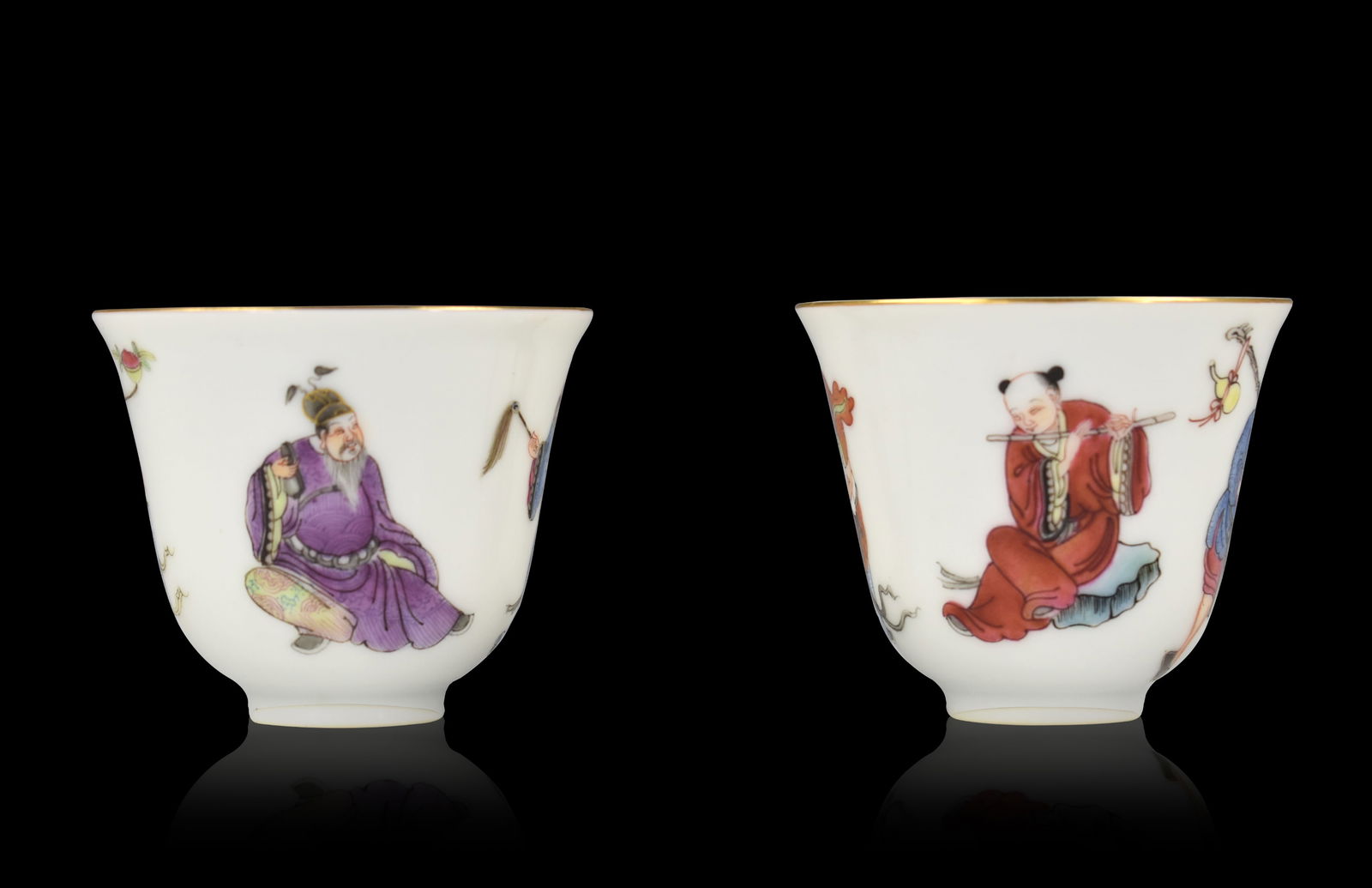 Pair Chinese Famille Rose "Wushuangpu" Cups,19th C (1 of 13)