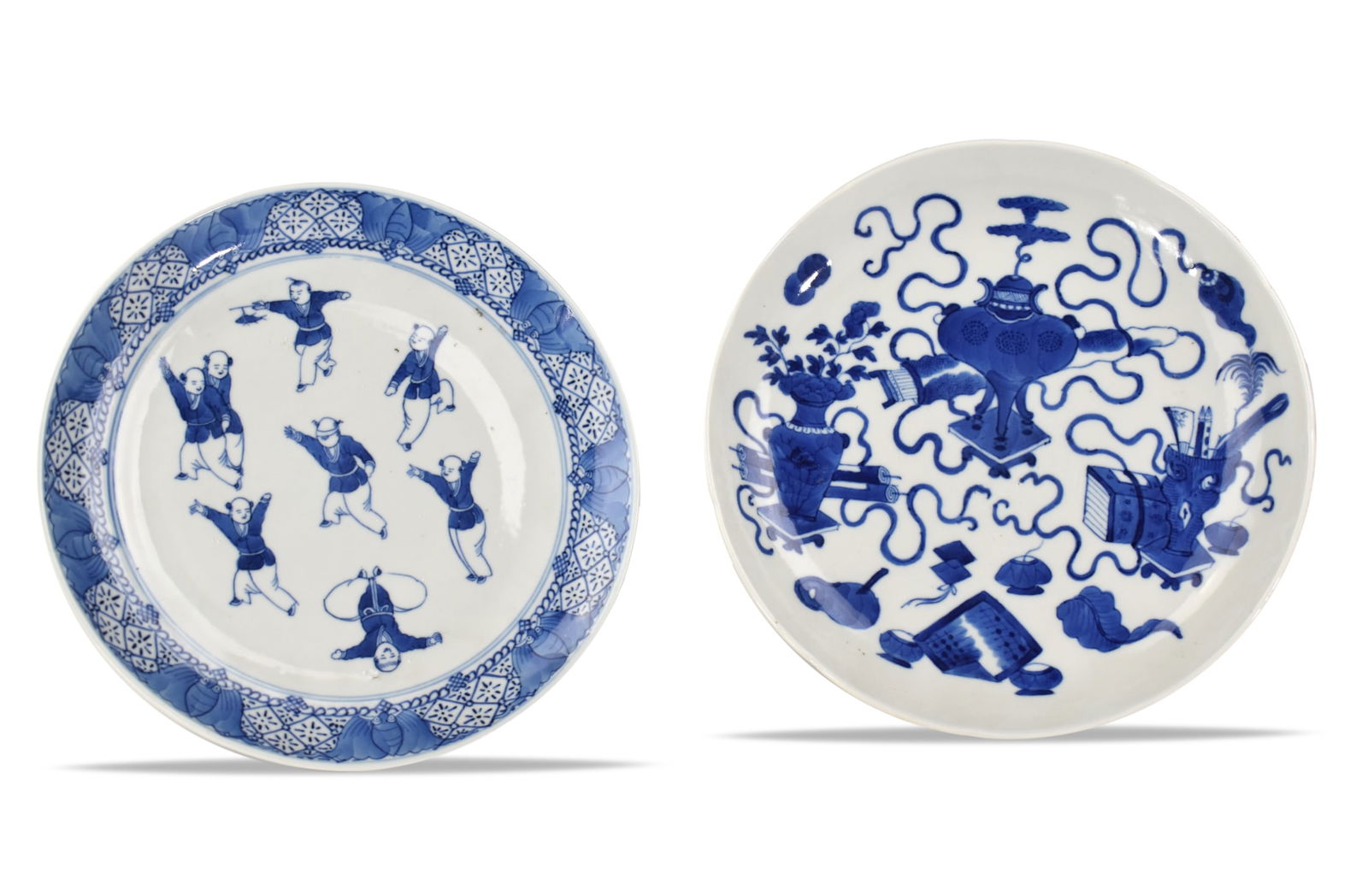 2 Chinese Blue & White Plates, 19th C. (1 of 13)