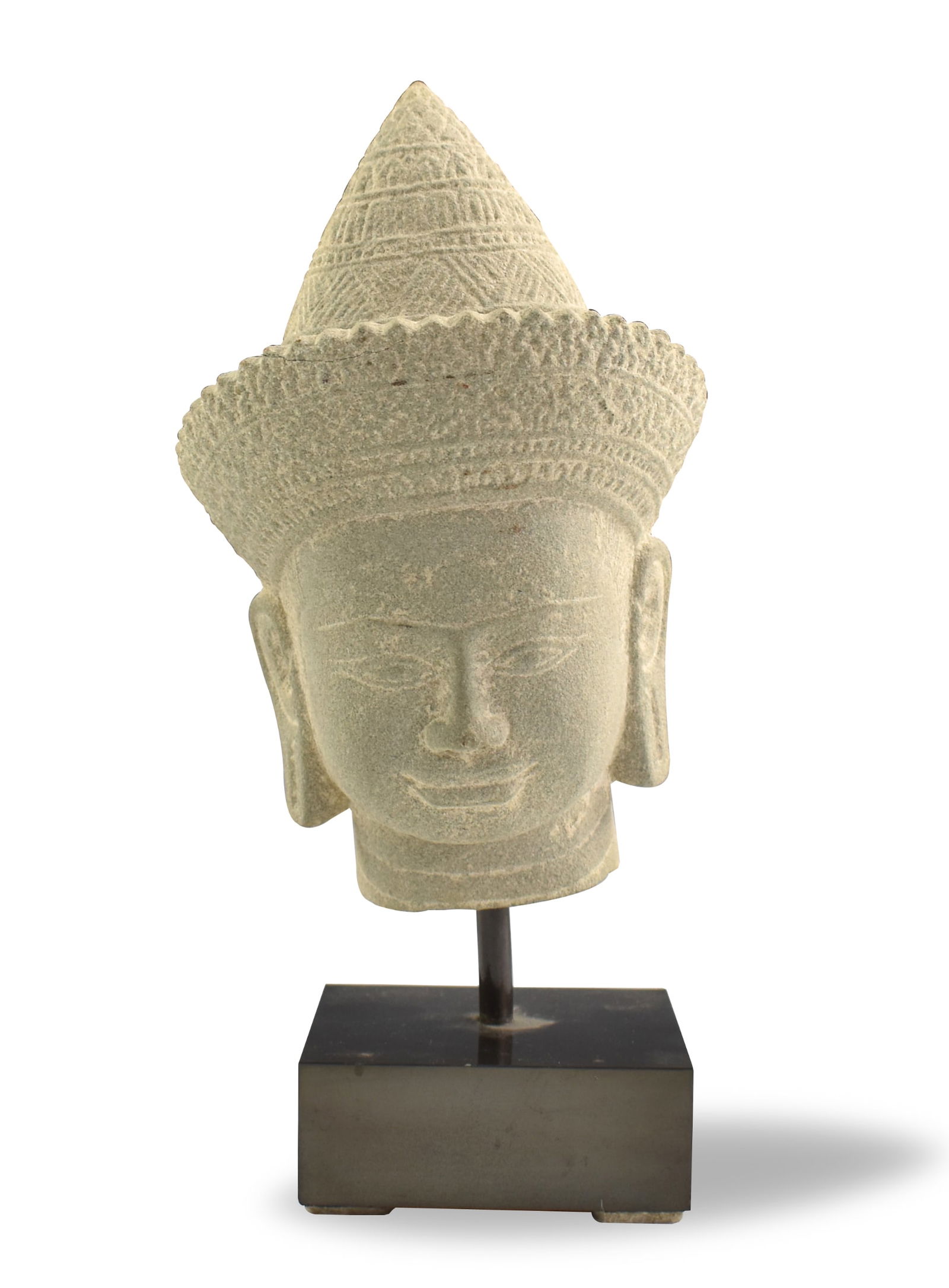 Khmer Stone Carved Buddha Head, 19th C. (1 of 7)