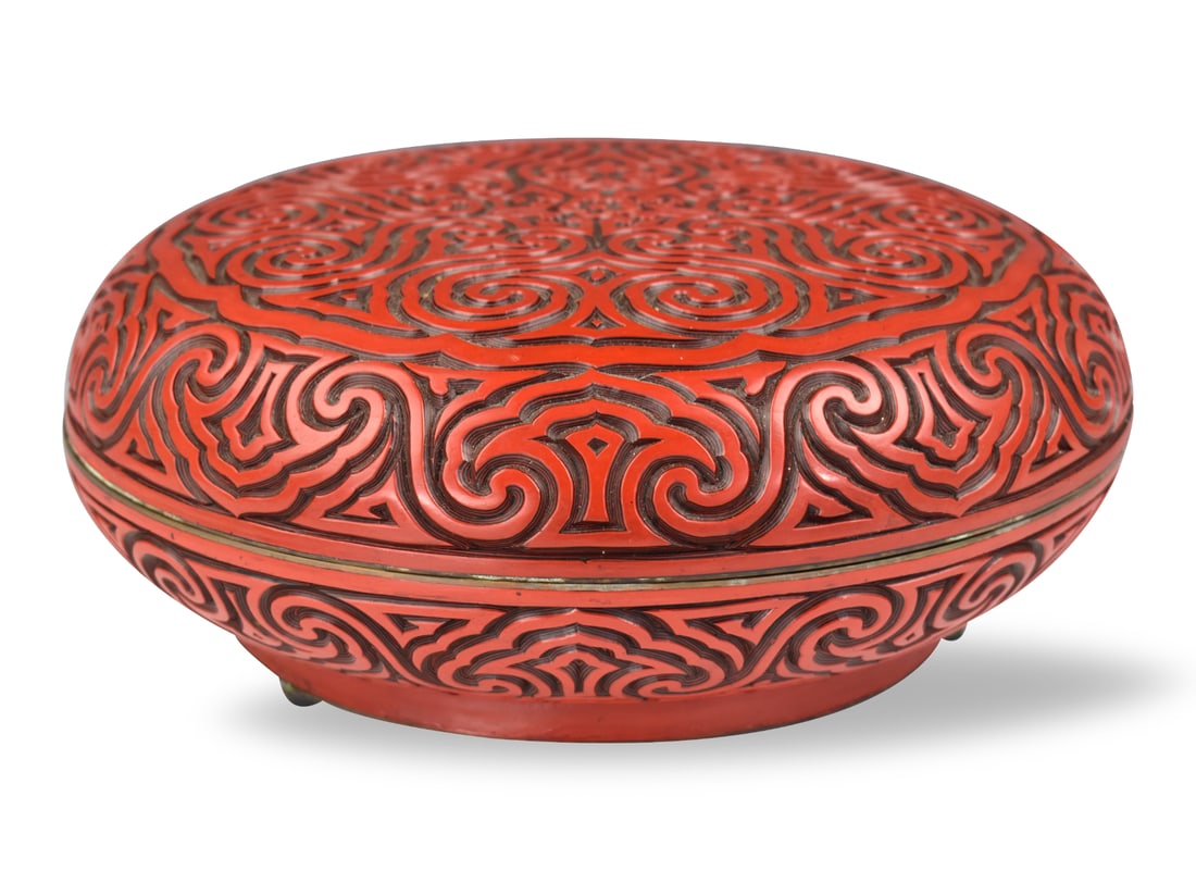 Chinese Cinnabar Carved Lacquered Covered Box (1 of 10)