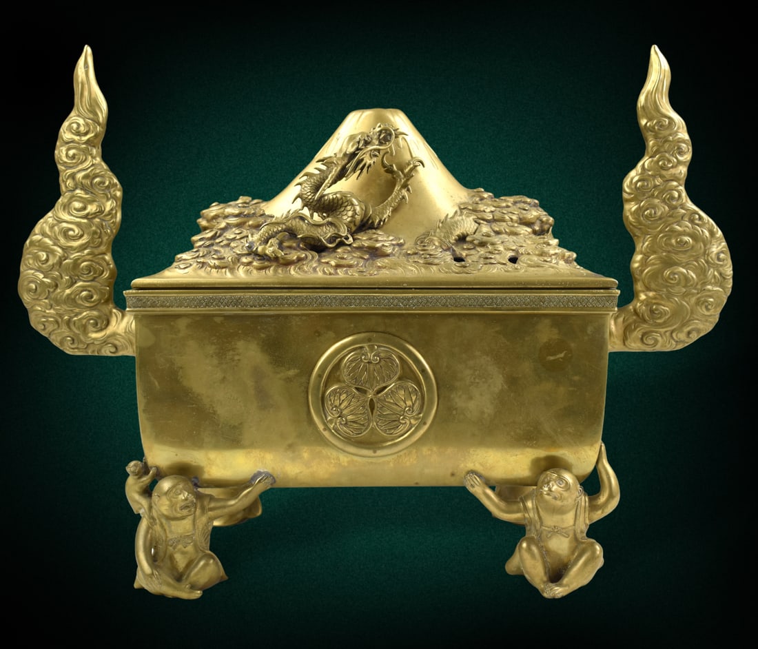 Large Japanese Copper Alloy Incense Burner,Meiji P (1 of 13)