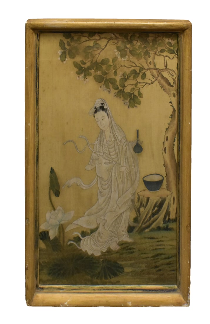Chinese Painting on Silk of Guanyin ,17/18th C. (1 of 6)