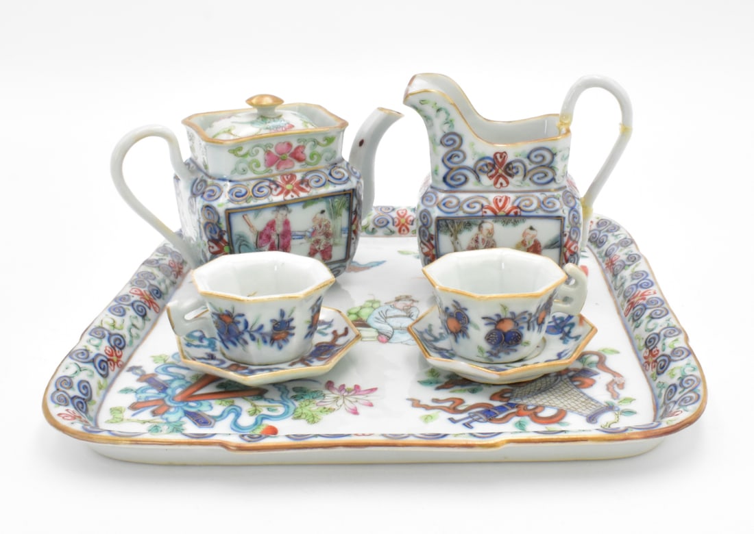 Set of 7 Pcs Chinese Famille Rose Tea Set, 18th C. (1 of 15)