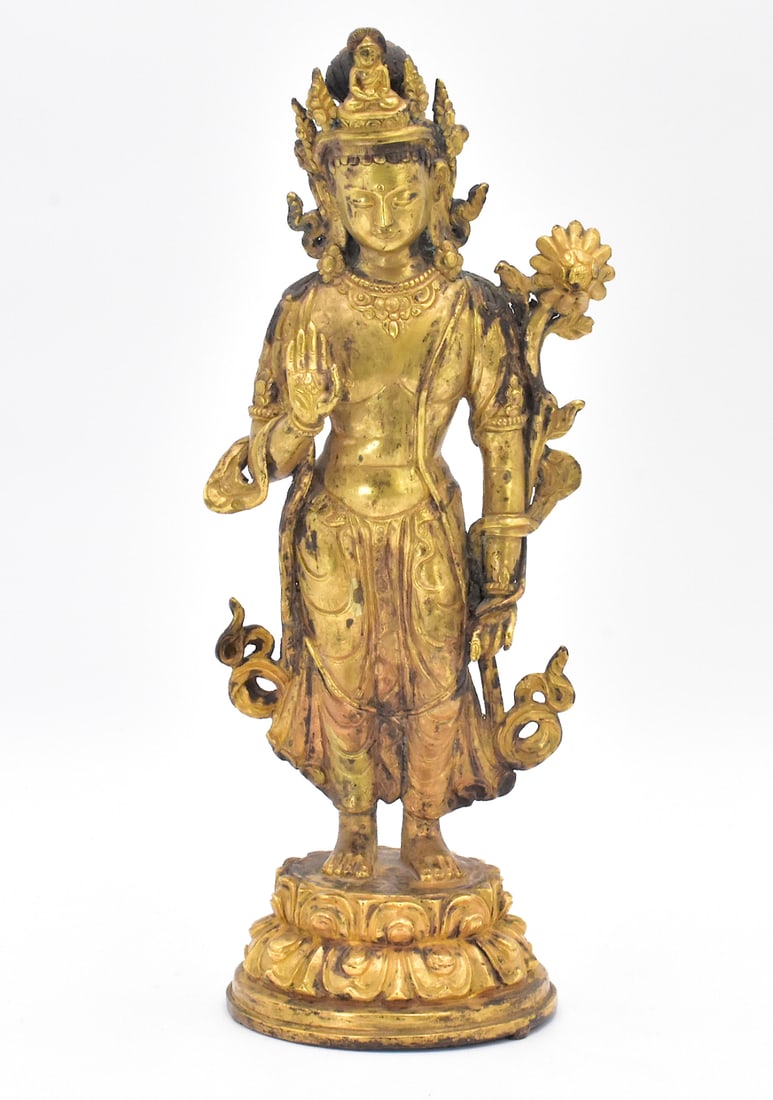 Napel Gilt Bronze Figure of Padmapani Lokeshvara (1 of 18)