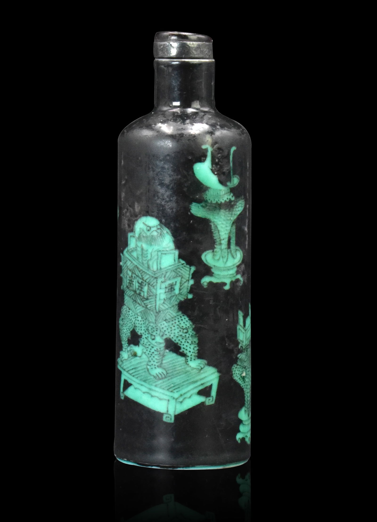 Chinese Black & Green"Antique" Snuff Bottle,19th C (1 of 11)