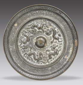 Chinese Bronze Cast Mirror ,Tang Dynasty