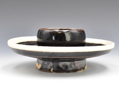 Chinese Ding Type Black Glazed Cup Holder