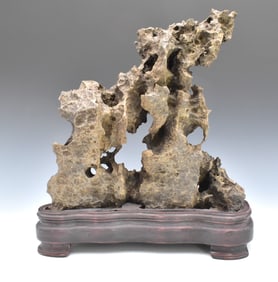 Chinese Lingbi Stone Carved Boulder, Qing Dynasty