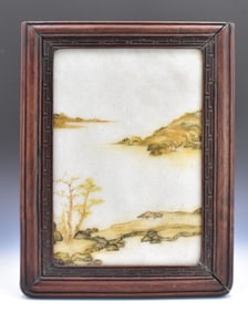 Chinese Framed Dream Stone "Landscape"Panel,19th C