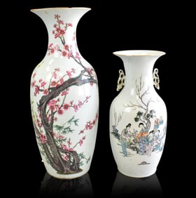 2 Large Chinese Famille Rose Vase, ROC Period