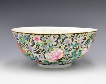 Chinese Famille Rose Milifloral Bowl, ROC Period
