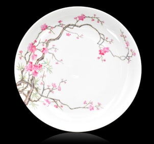 Chinese Famille Rose Dish w/ Plum Blossom