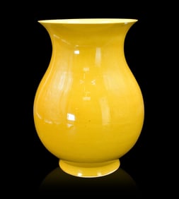 Chinese Yellow Glazed Zun Vase, Guangxu Period