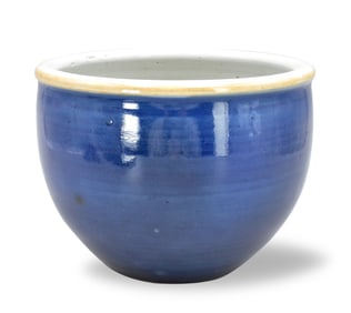 Chinese Blue Glazed Jar, 19th C.