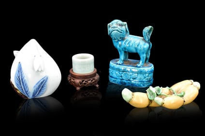 Set of 4 Chinese Table Articles, Qing Dynasty