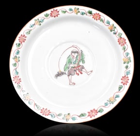 Chinese Famille Verte Dish w/ Liuhai, 17th C.