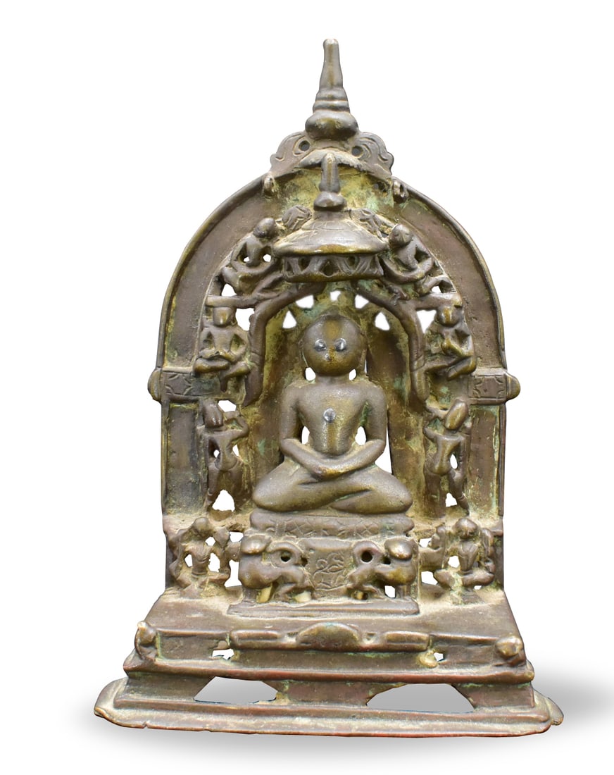 Jain Bronze Buddha Shrine w/ SIlver Inlaid,14th C. (1 of 13)