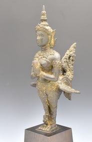 Thai Bronze Garuda Statue on Stand, 19th C.