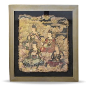 Framed Chinese Fressco Painting of Guanyin