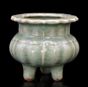 Chinese Longquan Celadon Tripod Censer, Ming D.
