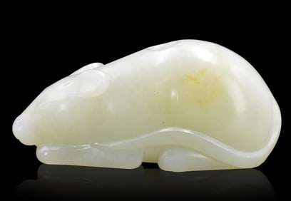 Chinese Jade Carved Mole Toggle, Qing Dynasty