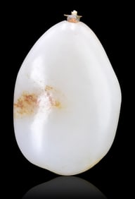 Chinese White Jade Carved Snuff Bottle, 18/19th C.