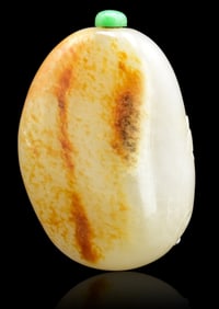 Chinese White Jade Carved Snuff Bottle, 18/19th C.