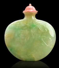 Chinese Jadeite Carved Snuff Bottle,19th C.