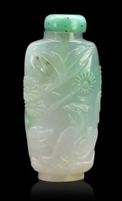 Chinese Jadeite Carved Snuff Bottle, 19th C.