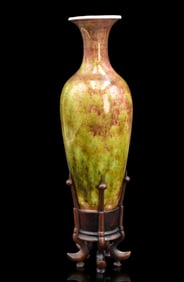Chinese Peach Blossom Vase on Stand,19th C.