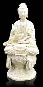 Chinese Blanc De Chine Guanyin Statue, 19th C.