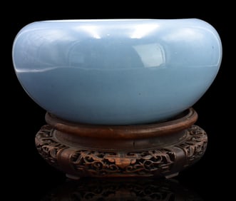 Large Blanc De Lune Glazed Washer, ROC Period