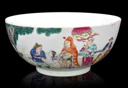 Large Chinese Famille Rose Figural Bowl,19th C.