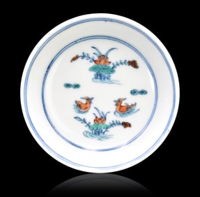 Chinese Doucai Madarin Duck Dish,Guangxu Period