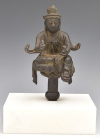 Chinese Bronze Seated Buddha Figure,Liao Dynasty